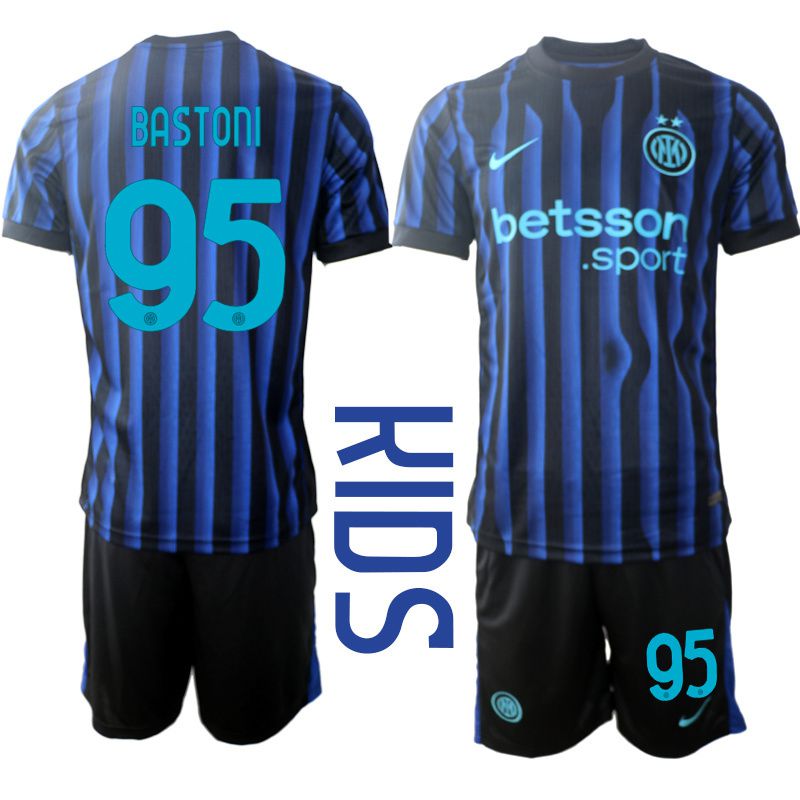 Youth 2025-2026 Club Inter Milan CF home Black #95 Soccer Jersey